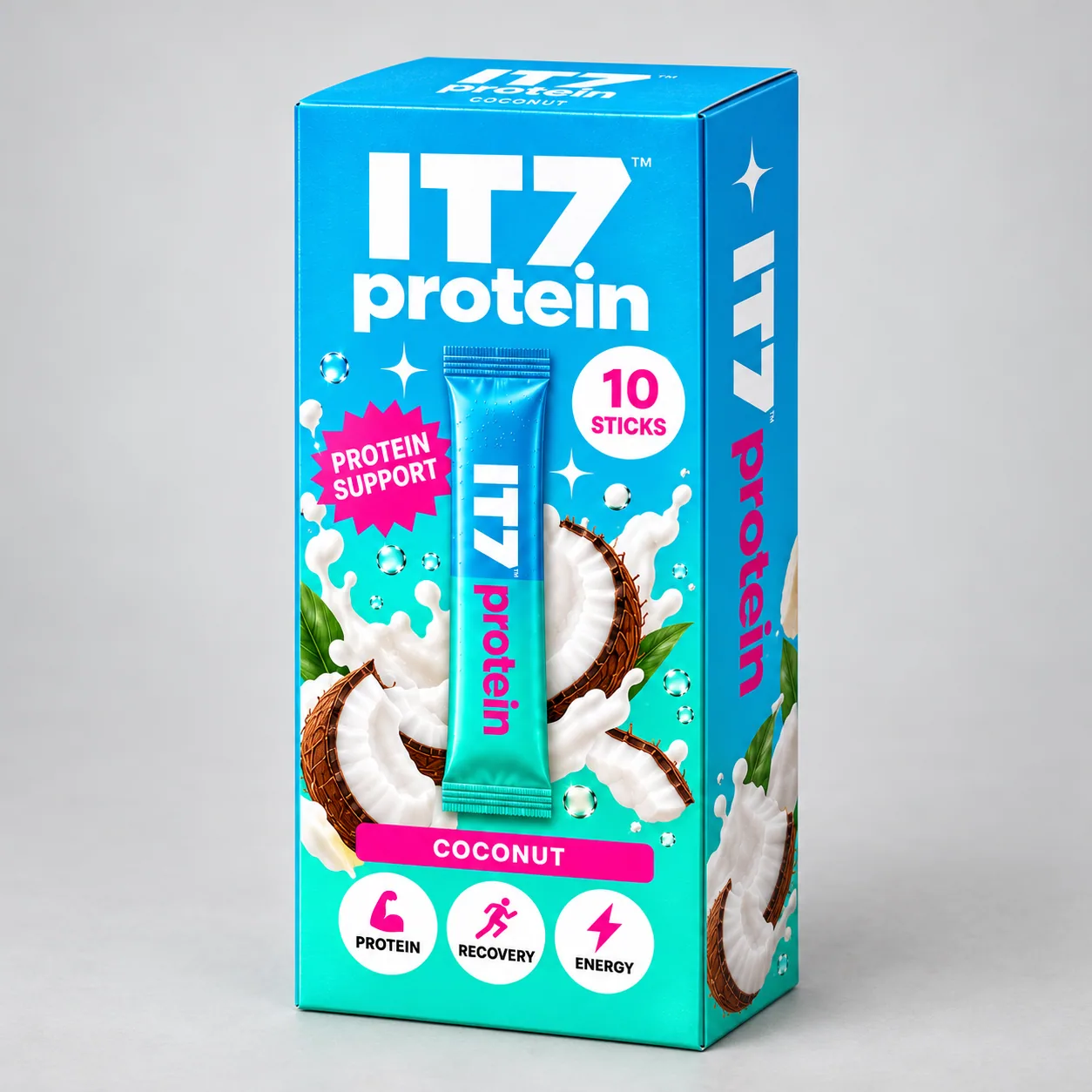 IT7 Protein — студійна візуалізація упаковки