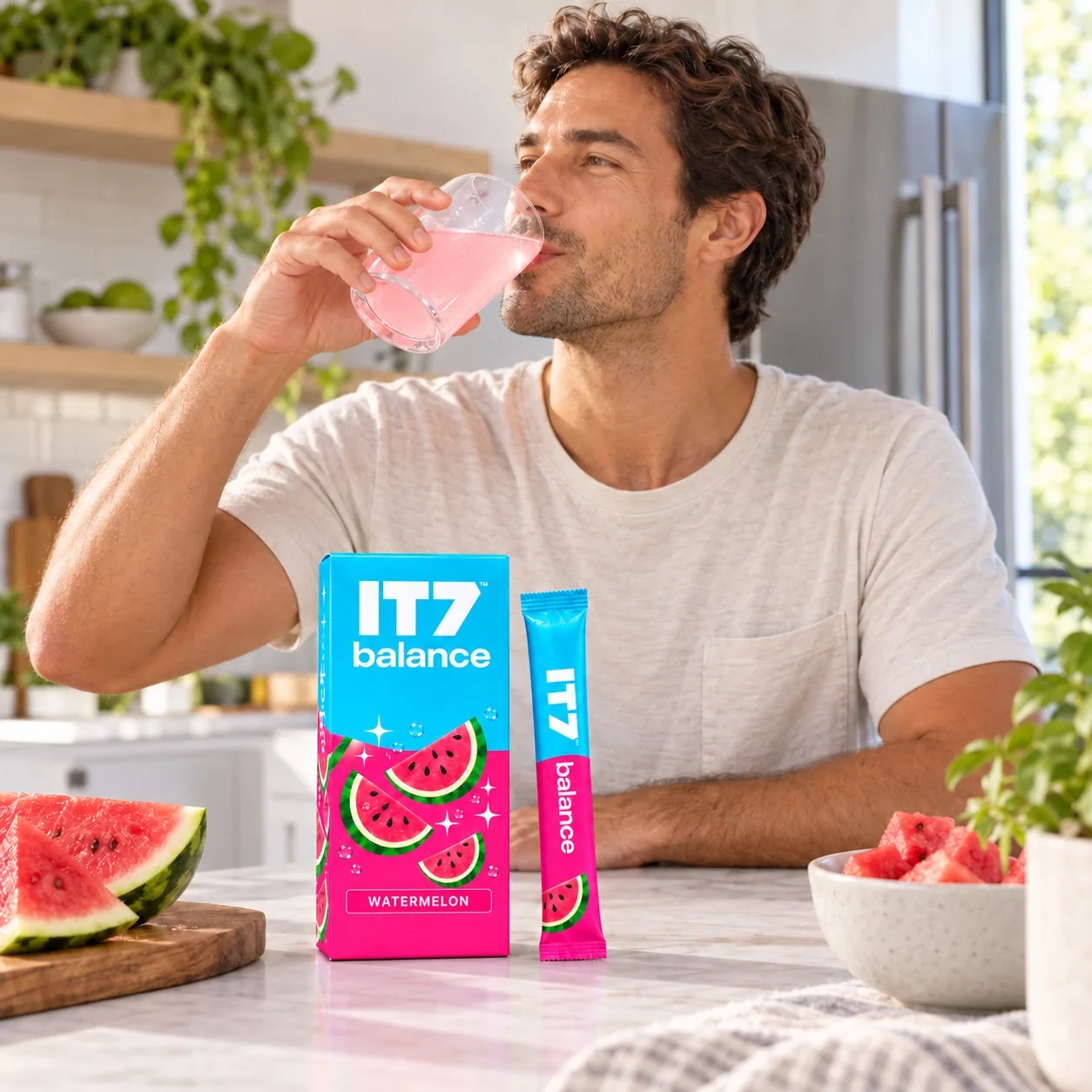 IT7 Balance — людина п’є напій